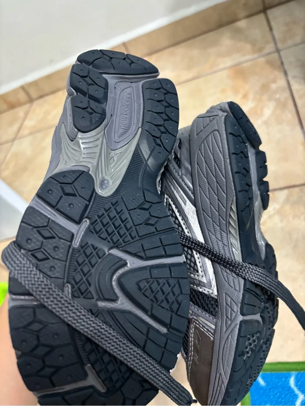 New Balance Kids' Dark Gray and Black Athletic Sneakers